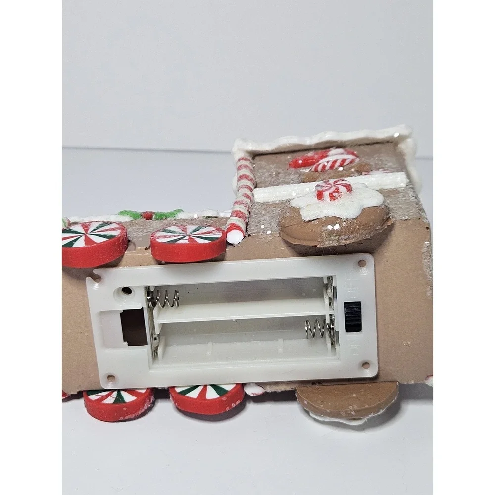 Claydough Gingerbread Train Christmas Ornament Lighted Candy Cane Holiday Decor